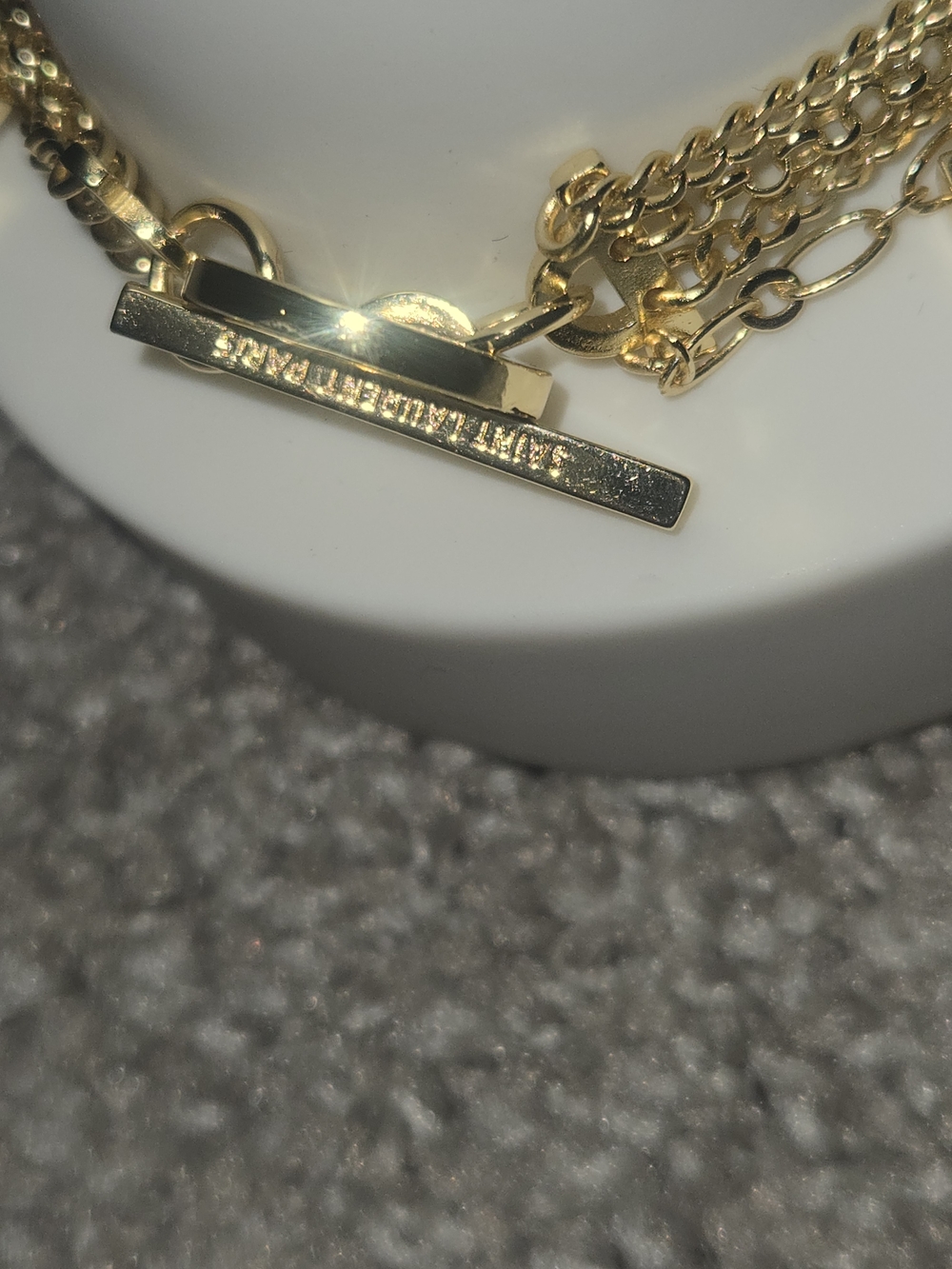 18kgp Yves Saint Laurent Gold Logo Charm Bracelet - Women - Picture 4 of 8